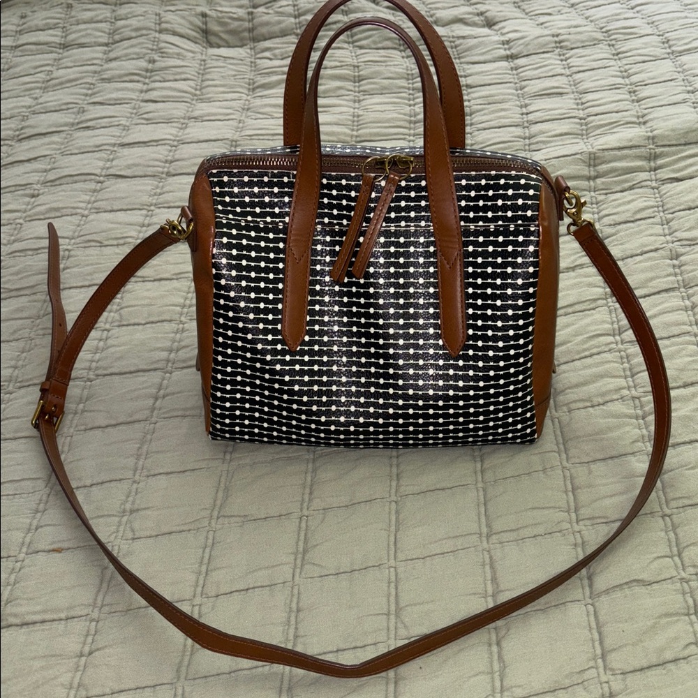Fossil Sydney Satchel Brown Leather Bag